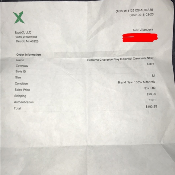 SS18 Champion X Supreme crewneck (M) - Picture 6 of 6